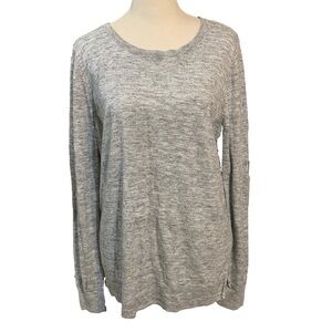 Old Navy Gray Heathered Cotton Blend Women's Long Sleeve Sweater Cardigan Shirt